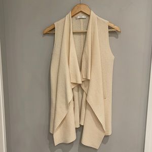 Vince Womens Sleeveless Cardigan Sweater Wool